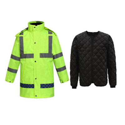 朗盾加棉加厚款荧光黄雨衣